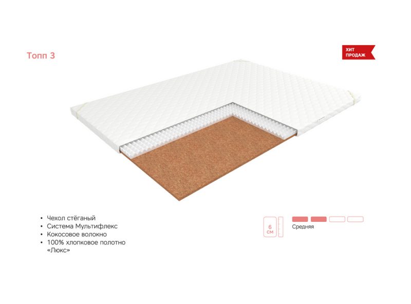Наматрасник коррекционный ЭОС Топп 3